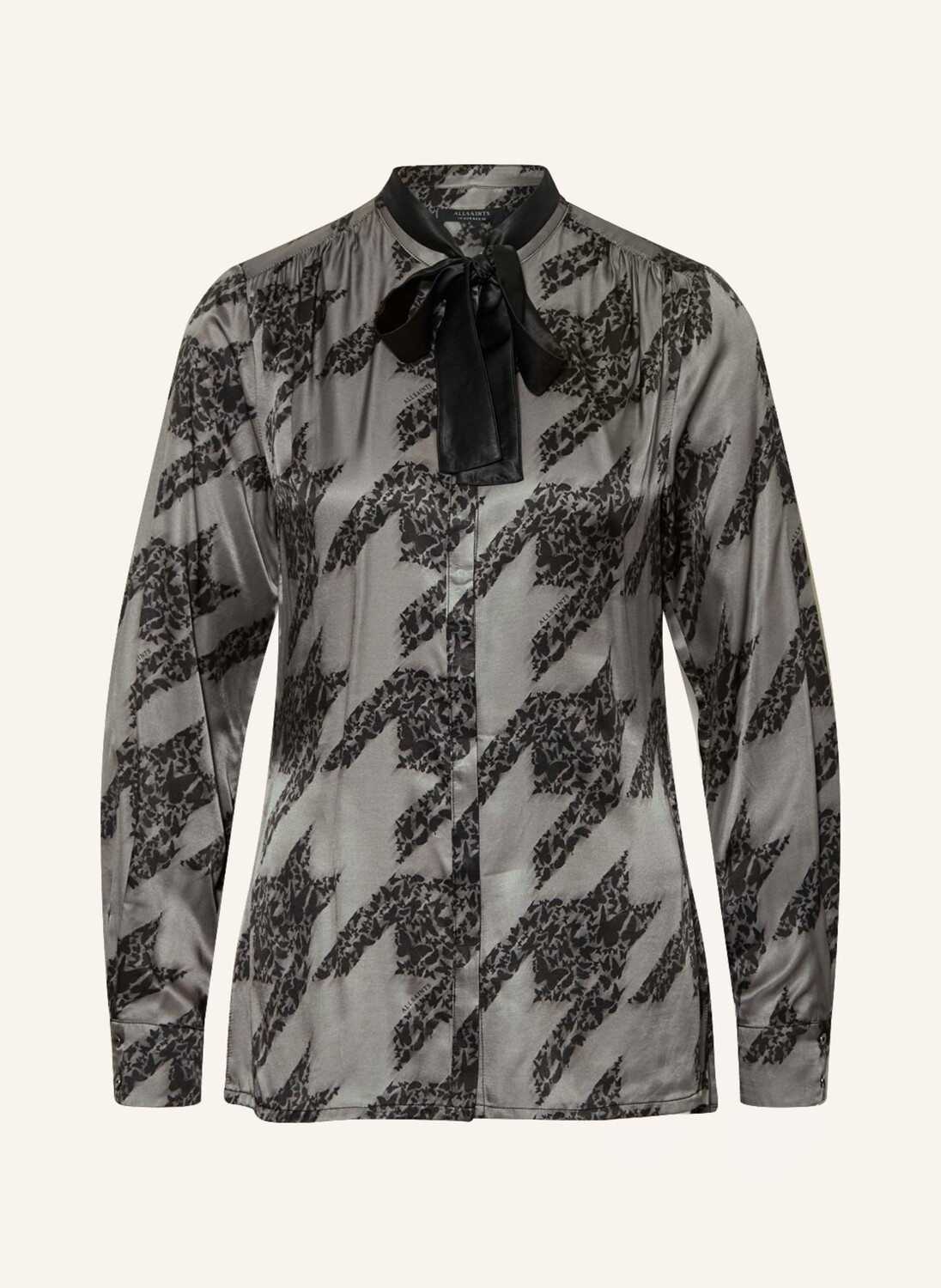 

Блуза ALLSAINTS TONI mit Seide und abnehmbarer Schluppe, серый