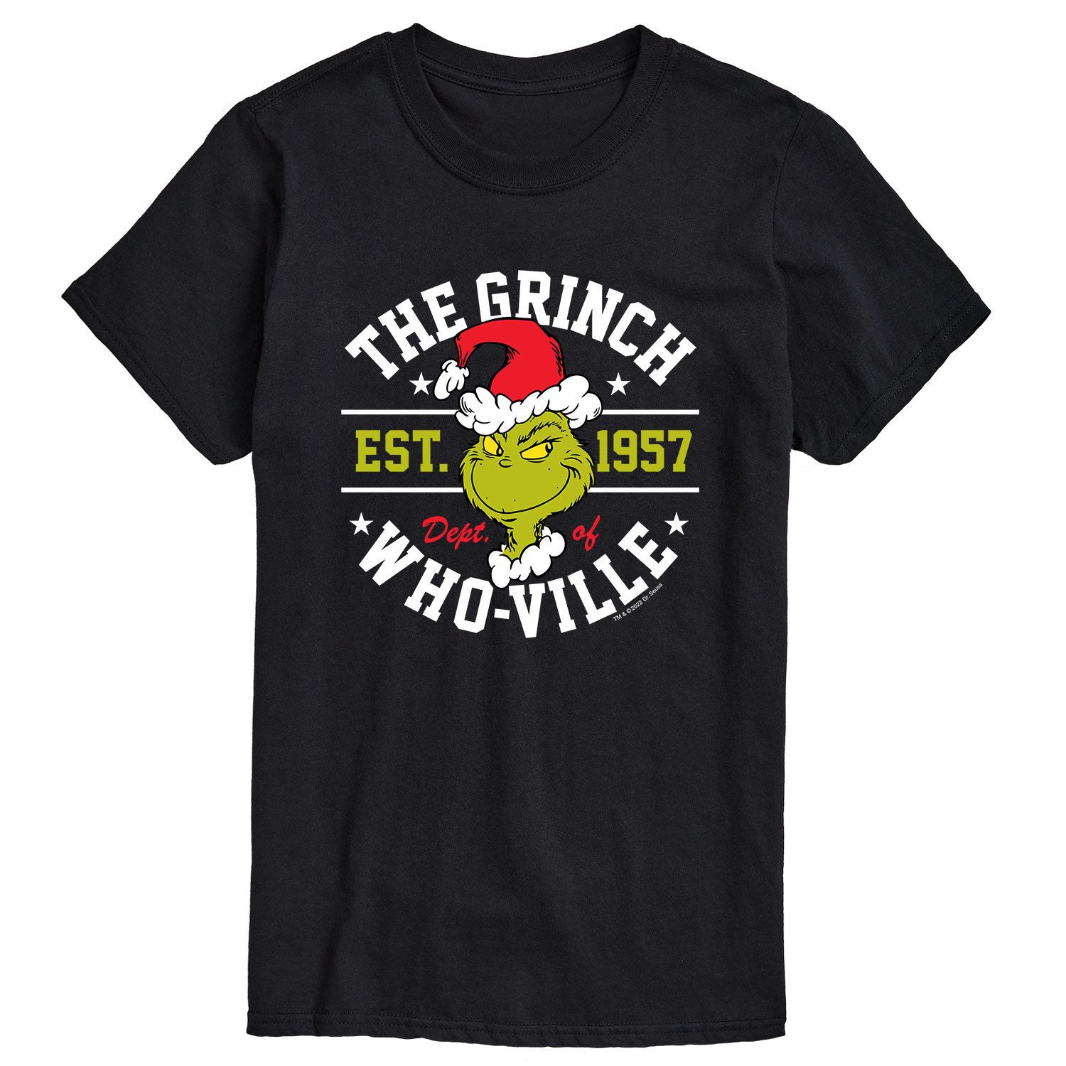 

Мужская футболка Dr. Seuss Grinch Dept Of Whoville Licensed Character