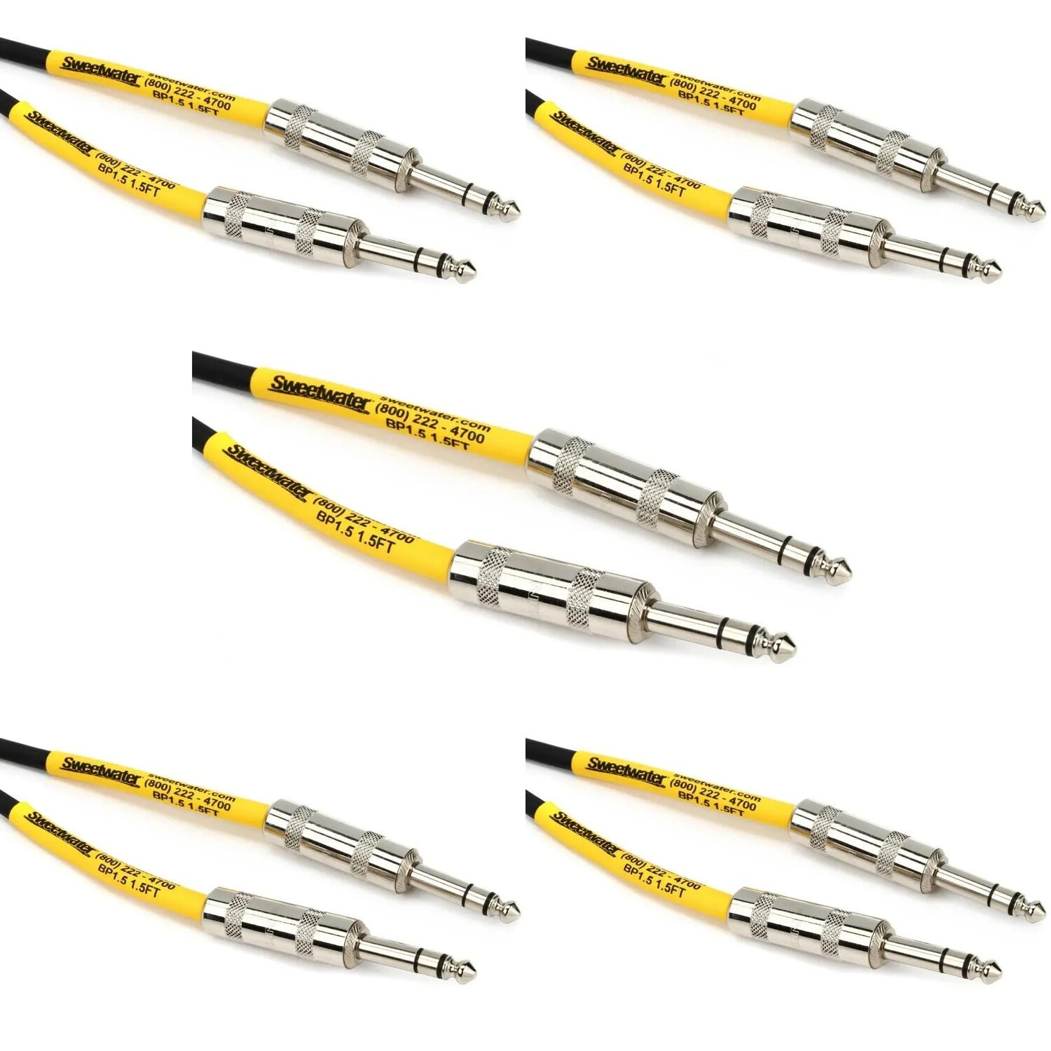 

Сбалансированный патч-кабель Pro Co BP-1.5 Excellines — штекер TRS 1/4 дюйма на штекер TRS 1/4 дюйма — 1,5 фута (5 шт.)