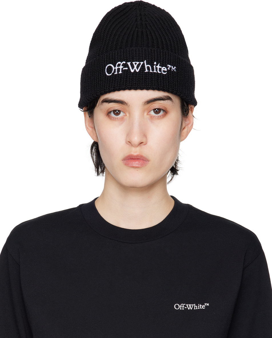 

Черная вязаная шерстяная шапка Off-White