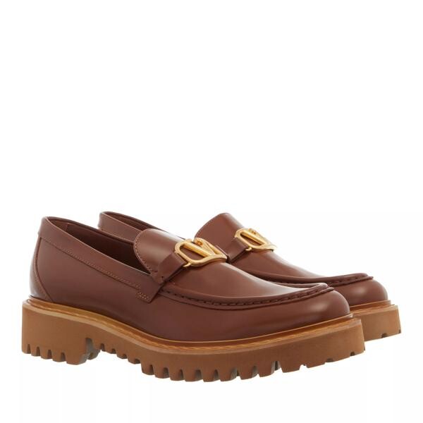 

Лоферы mocassini slippers logo signature tan Valentino Garavani, коричневый