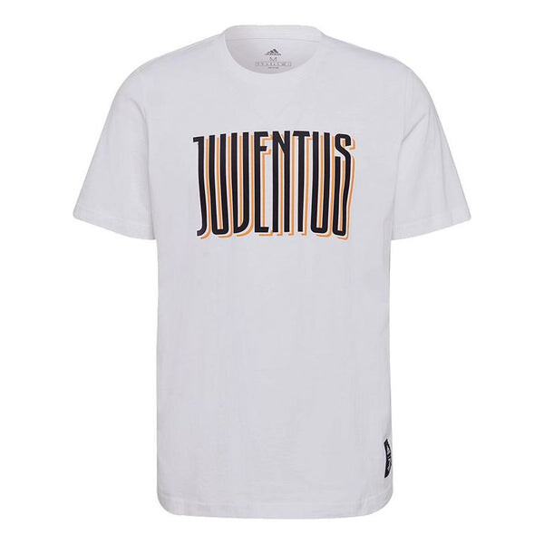 

Футболка juve str tee foot ball letter printing casual sports male white Adidas, белый