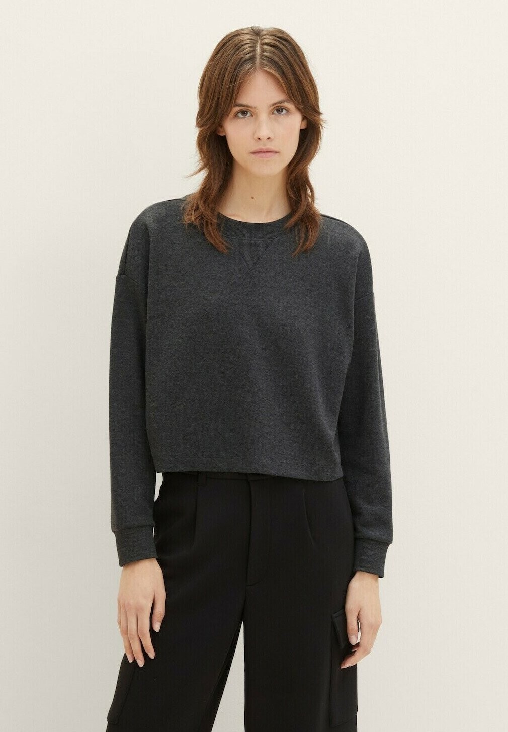 

Толстовка Mit Rundhalsausschnitt Tom Tailor, цвет shale grey melange