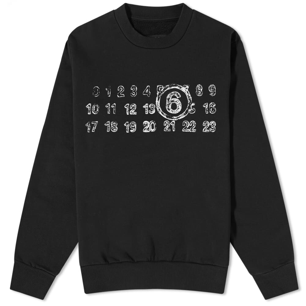 

Свитшот с круглым вырезом и логотипом MM6 Maison Margiela, черный