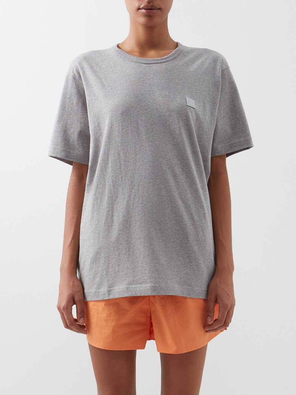 

Футболка nash из хлопкового джерси с логотипом Acne Studios, серый