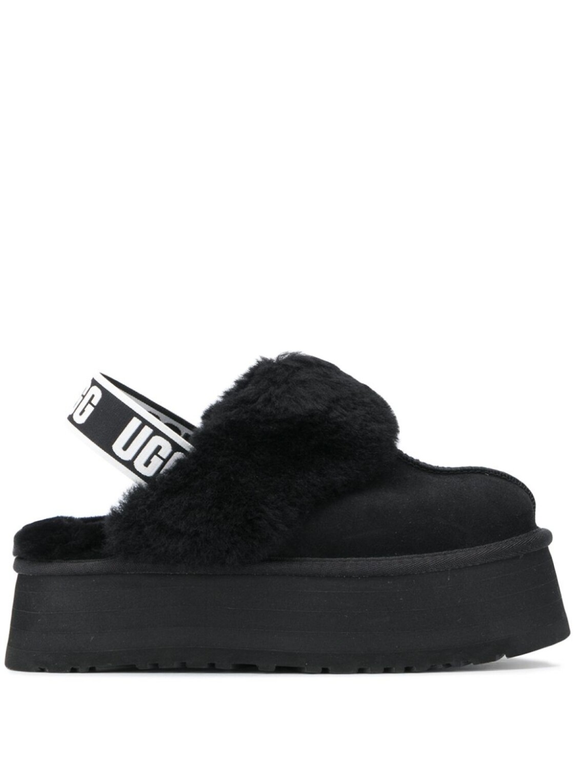 

UGG мюли с искусственным мехом и ремешком на пятке, черный