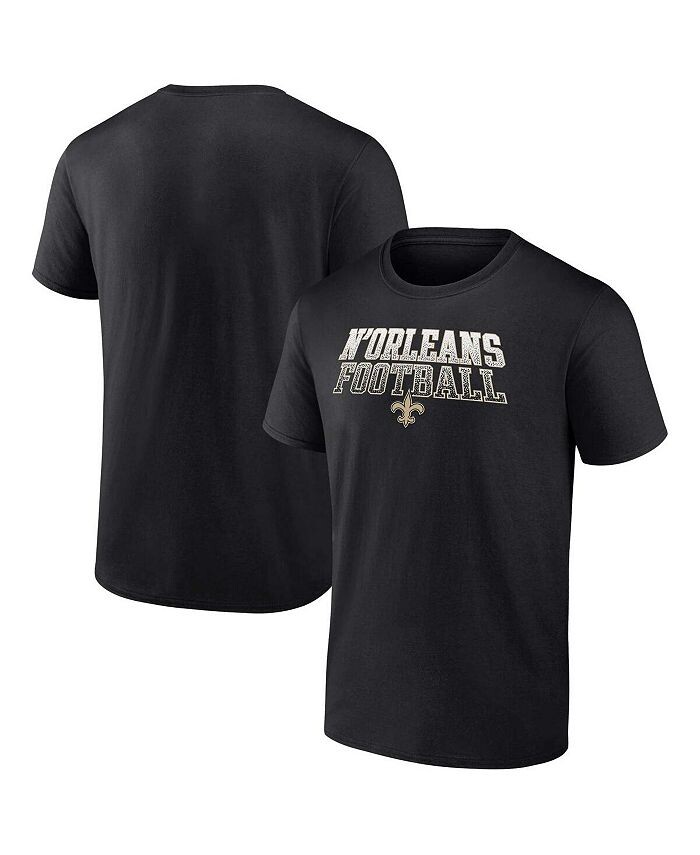 

Мужская черная футболка с логотипом New Orleans Saints Big and Tall N'Orleans Football Statement Fanatics, черный