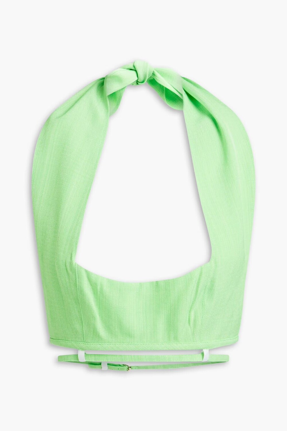 

Укороченный креповый топ Limao с воротником-халтером Jacquemus, ярко зеленый