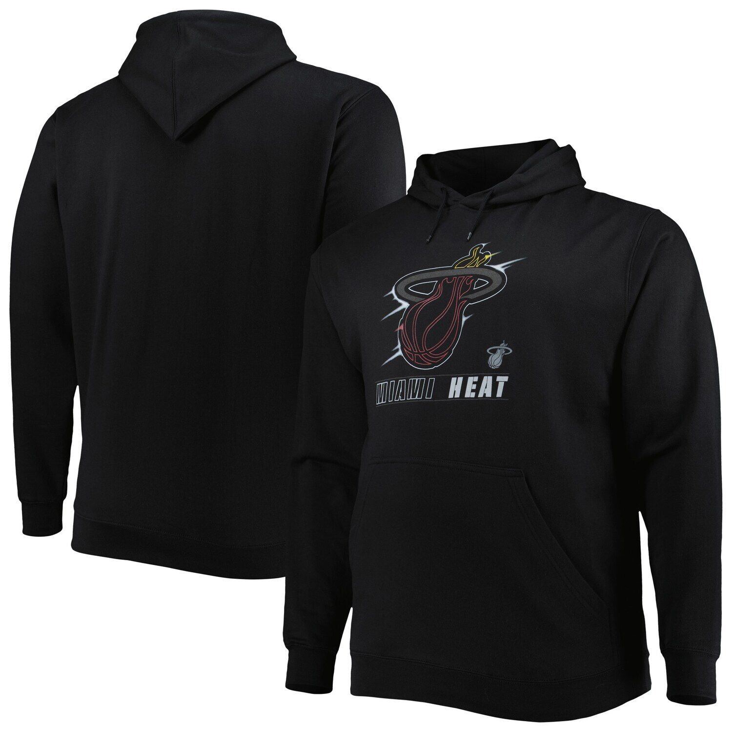 

Мужской черный пуловер с капюшоном Miami Heat Big & Tall Heart & Soul