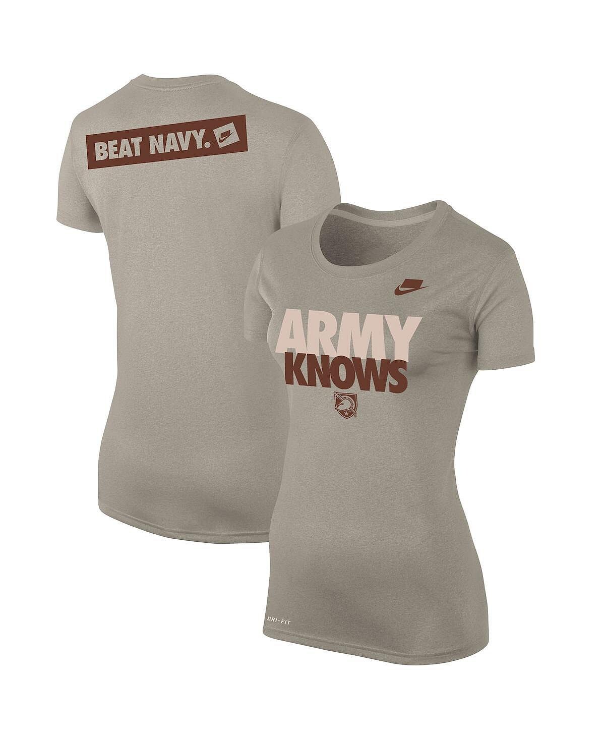 

Женская светло-коричневая футболка Army Black Knights Rivalry Army Knows Nike, коричневый