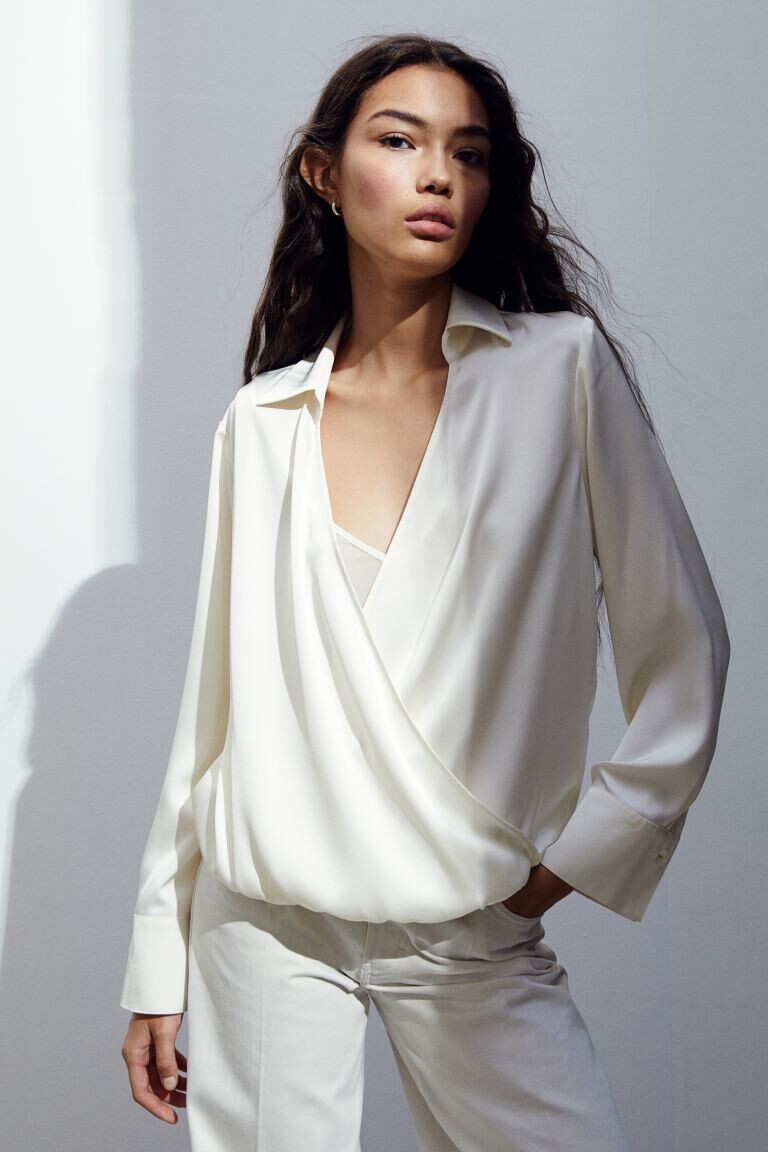

Атласная блузка с запахом H&M