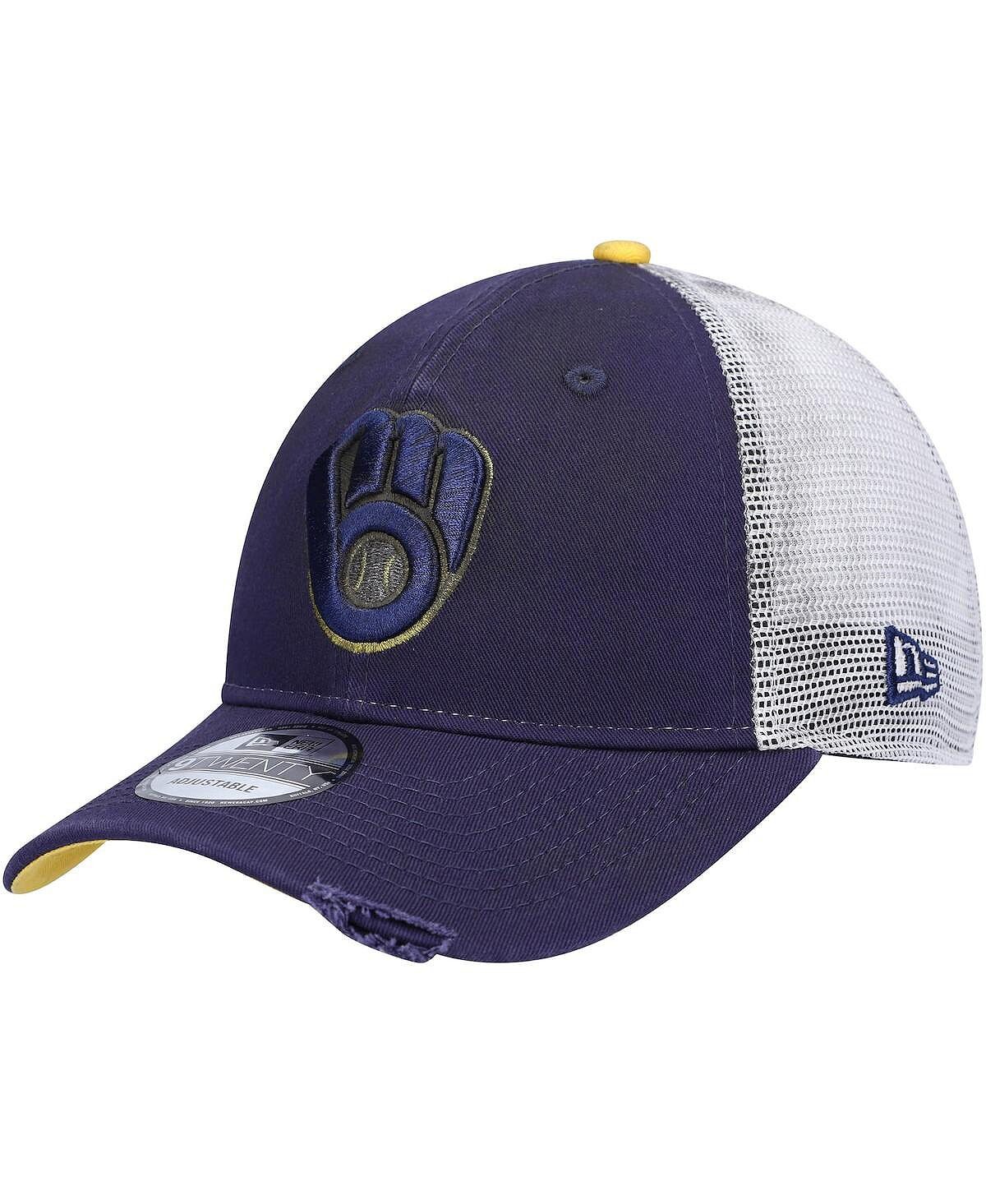 

Мужская темно-синяя бейсболка Milwaukee Brewers Primary Logo Team Rustic Trucker 9Twenty Snapback New Era