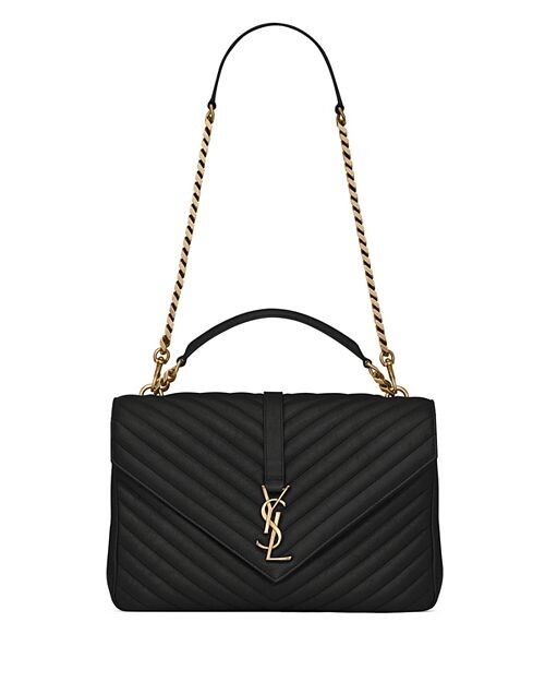 

College Medium из стеганой кожи Saint Laurent, цвет Black