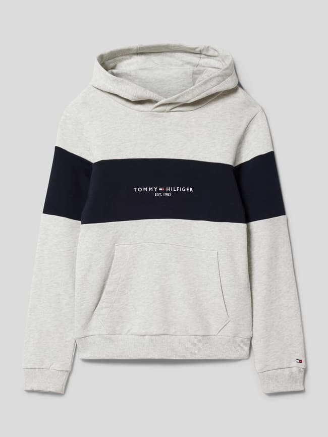 

Худи в стиле колор-блок, модель ESSENTIAL Tommy Hilfiger, серый