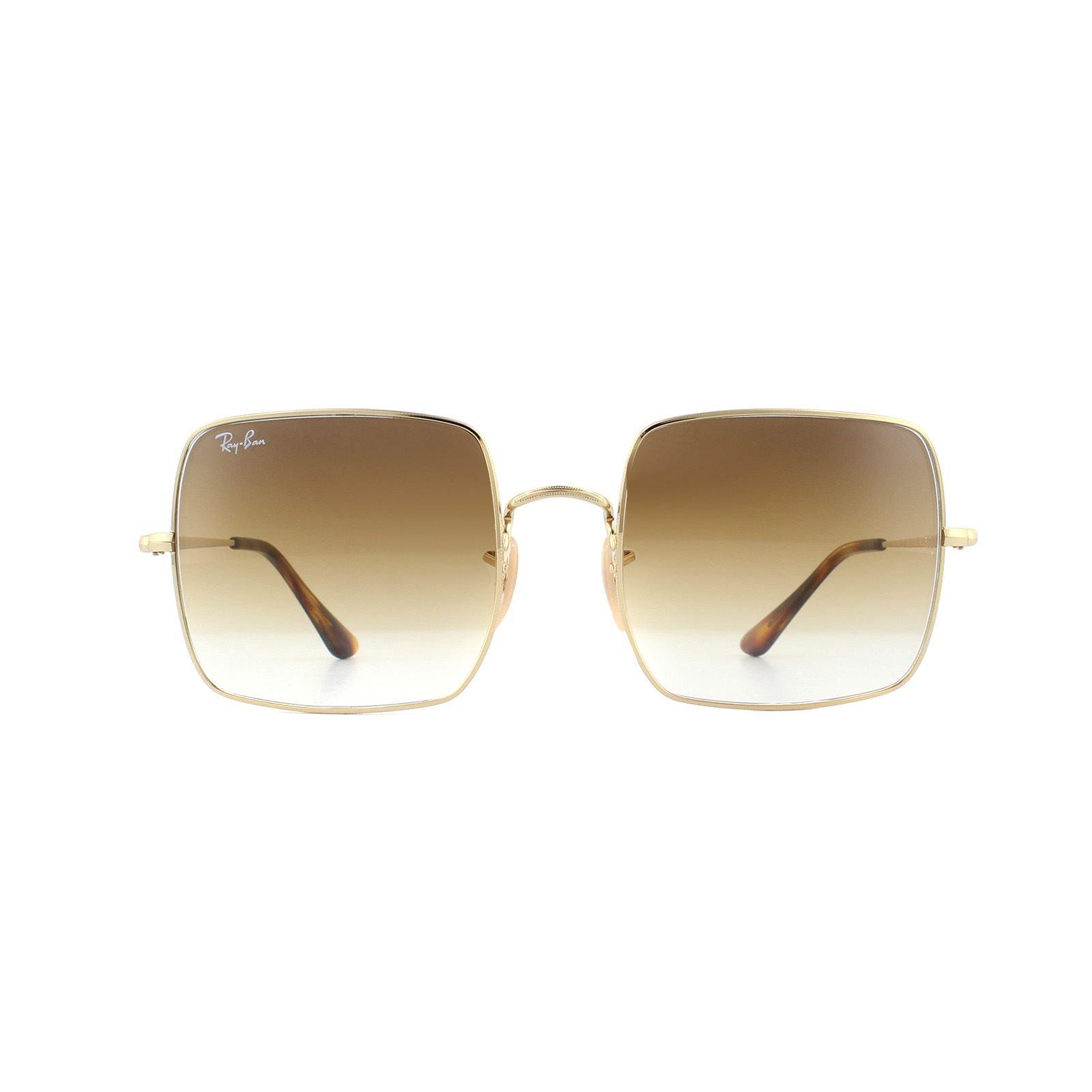 Квадратные золотистые светло-коричневые квадратные солнцезащитные очки с градиентом RB1971 Ray-Ban, золото