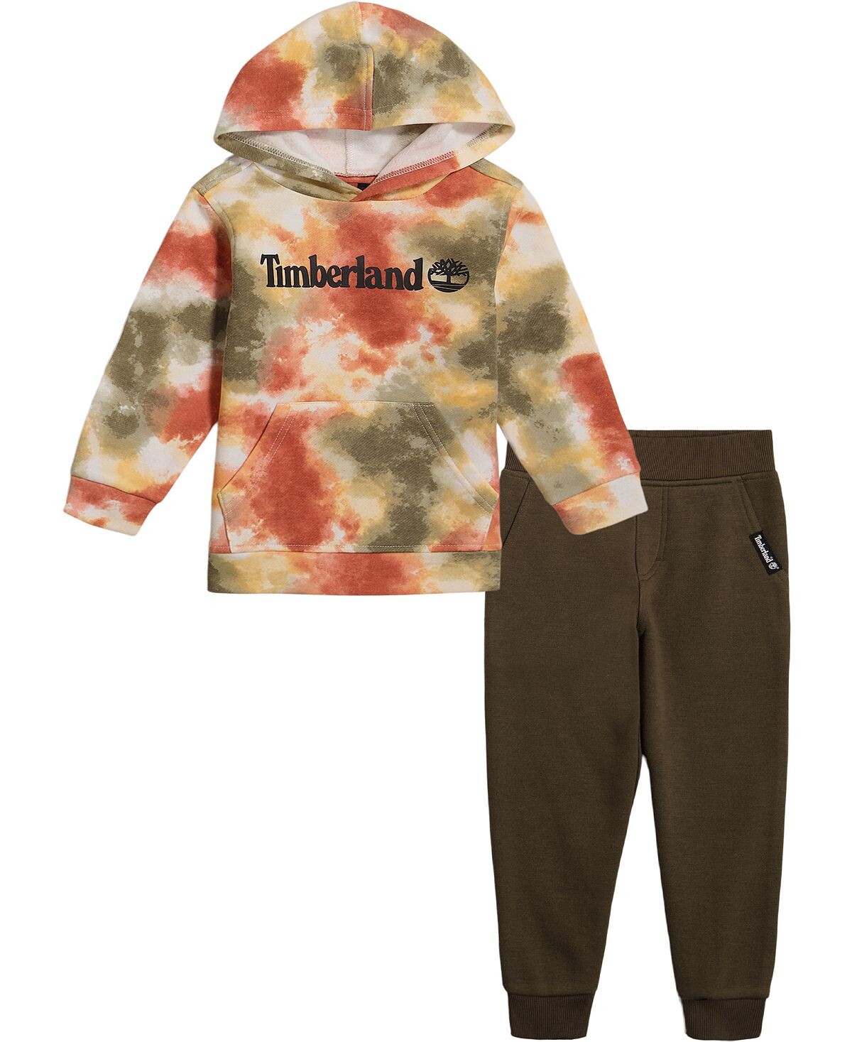

Флисовая толстовка с капюшоном и джоггеры с логотипом Tie-Dye для мальчиков, комплект из 2 предметов Timberland
