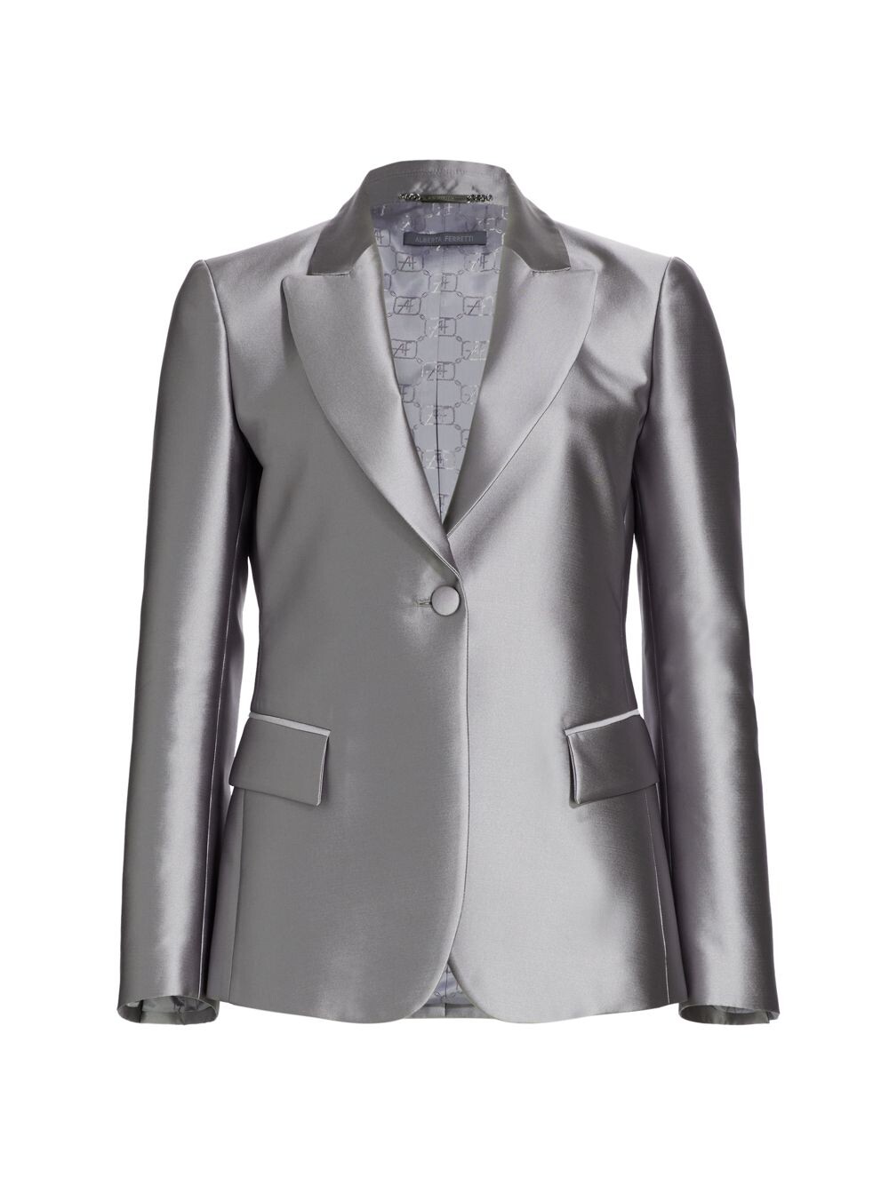 

Однобортный блейзер Mikado Alberta Ferretti, серый