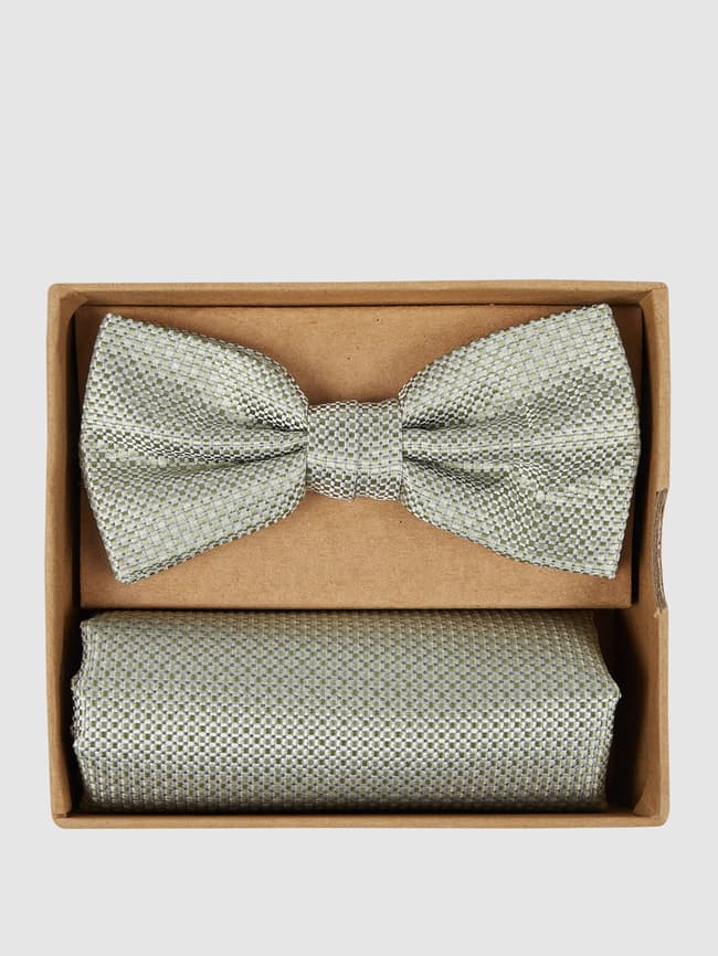 Комплект из галстука-бабочки и нагрудного платка с тканым узором Prince Bowtie, зеленый лайм комплект из галстука бабочки и нагрудного платка prince bowtie пыльно розовый