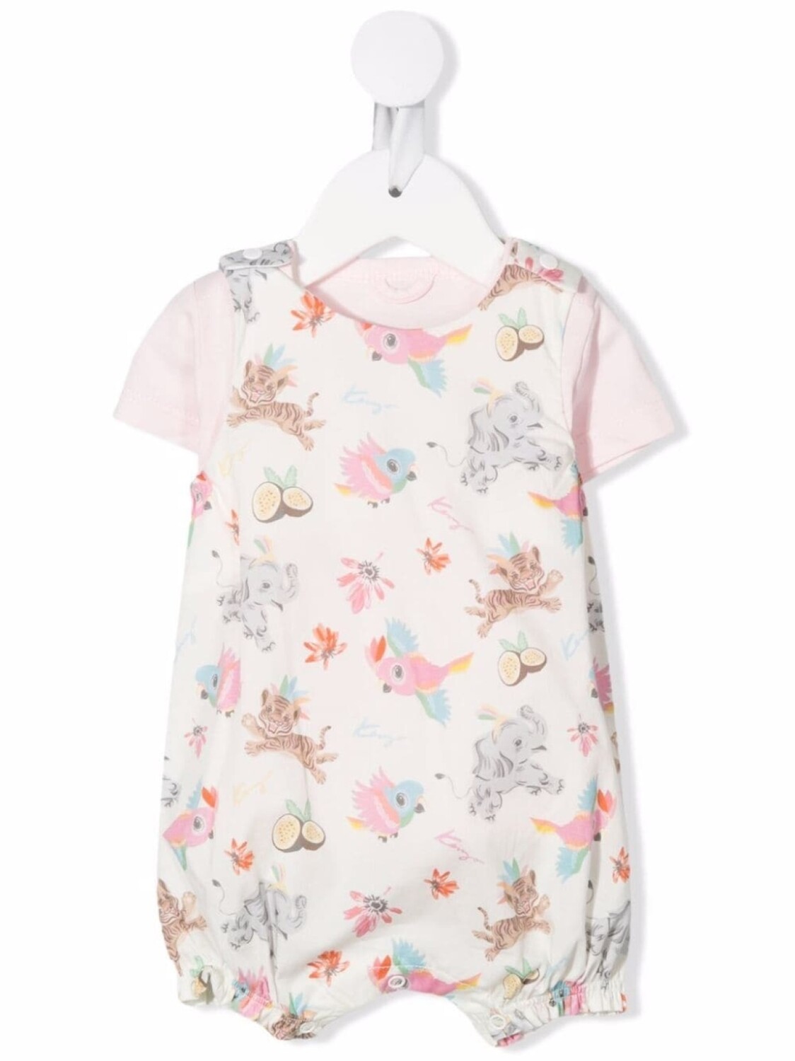 

Kenzo Kids комплект из футболки и ромпера с принтом, розовый