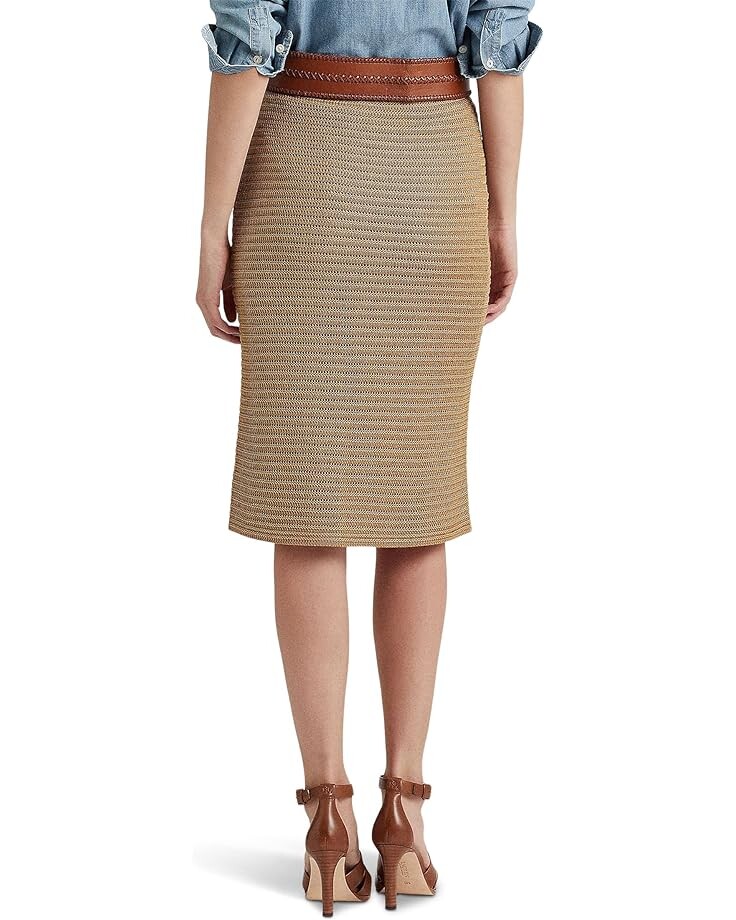 

Юбка LAUREN Ralph Lauren Petite Metallic Cotton-Blend Knit Pencil Skirt, цвет Metallic New Bronze