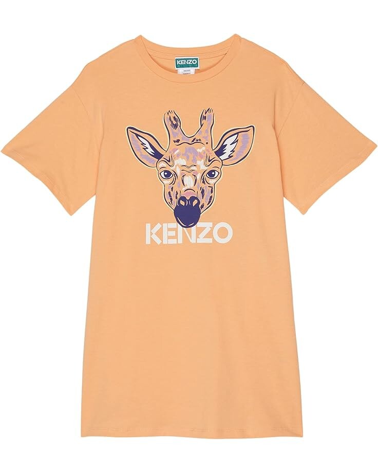 Платье Kenzo Short Sleeve T-Shirt, Giraffe Print Infront, цвет Gold Yellow