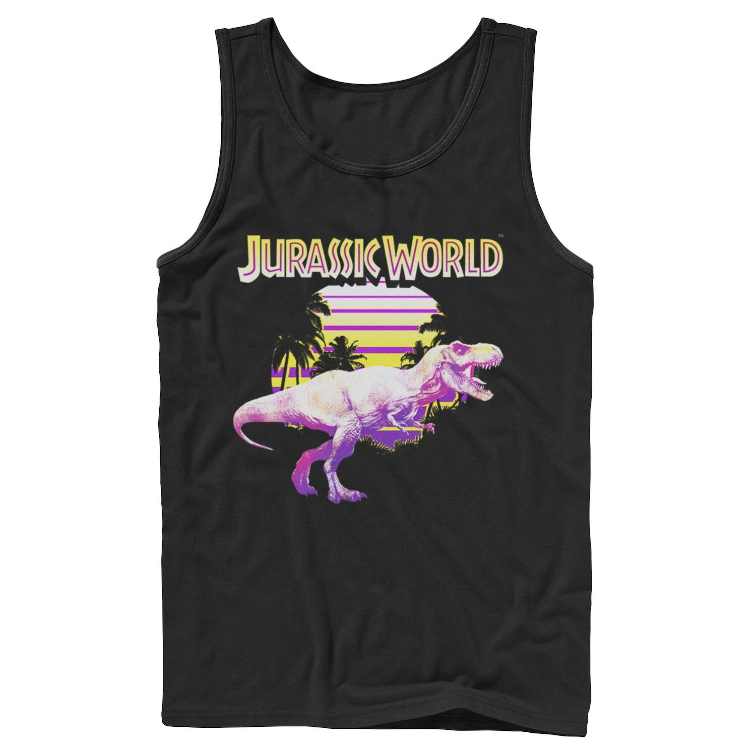 

Мужская майка Jurassic World неоново-фиолетового и желтого цвета с рисунком T-Rex Licensed Character