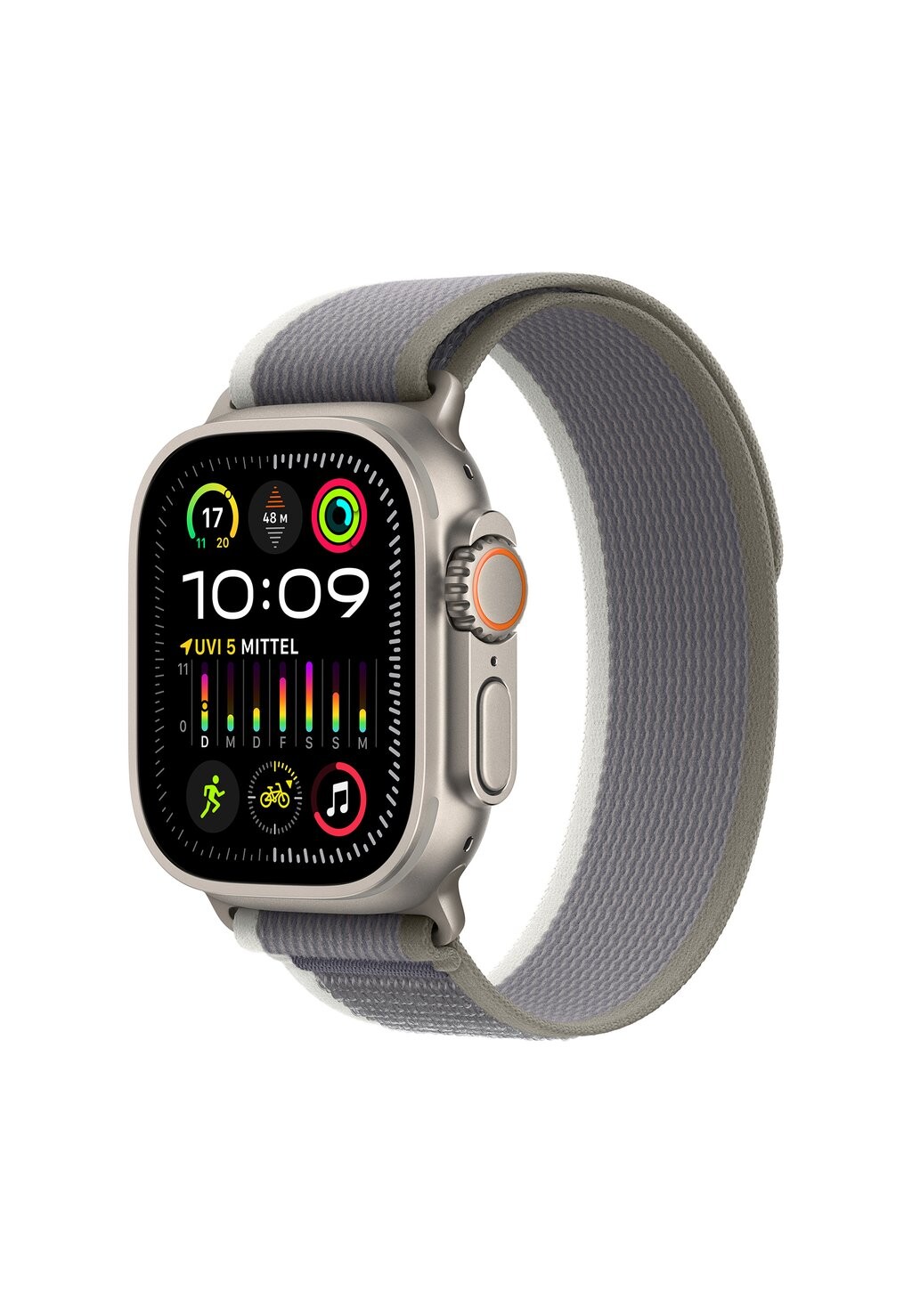 

Умные часы APPLE WATCH ULTRA 2 GPS + CELLULAR 49MM S/M, цвет titanium case/green grey trail loop