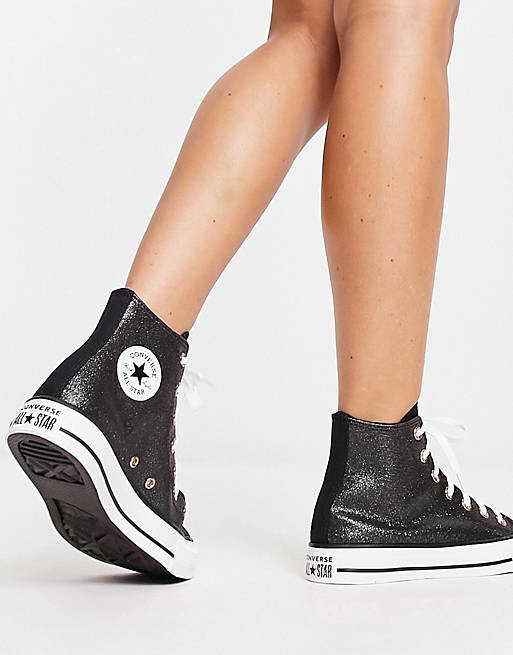 

Черные кроссовки с блестками Converse Chuck Taylor All Star Hi