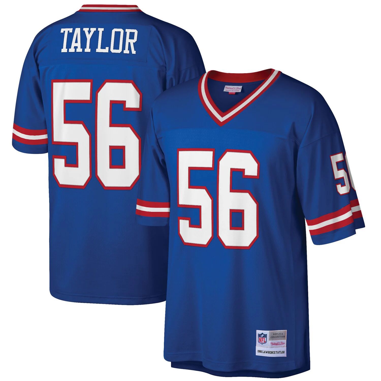 Мужская футболка Mitchell & Ness Lawrence Taylor Royal New York Giants Big & Tall 1986 года, реплика вышедшего на пенсию игрока