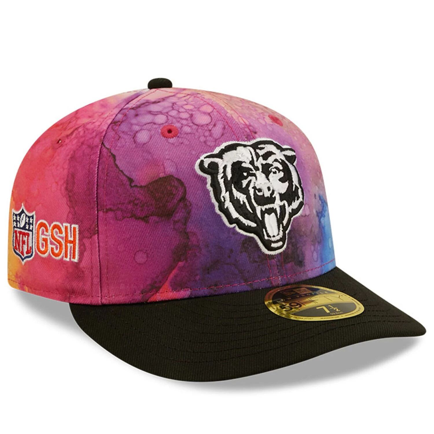 

Мужская шляпа New Era Pink/Black Chicago Bears 2022 NFL Crucial Catch Low Profile 59FIFTY