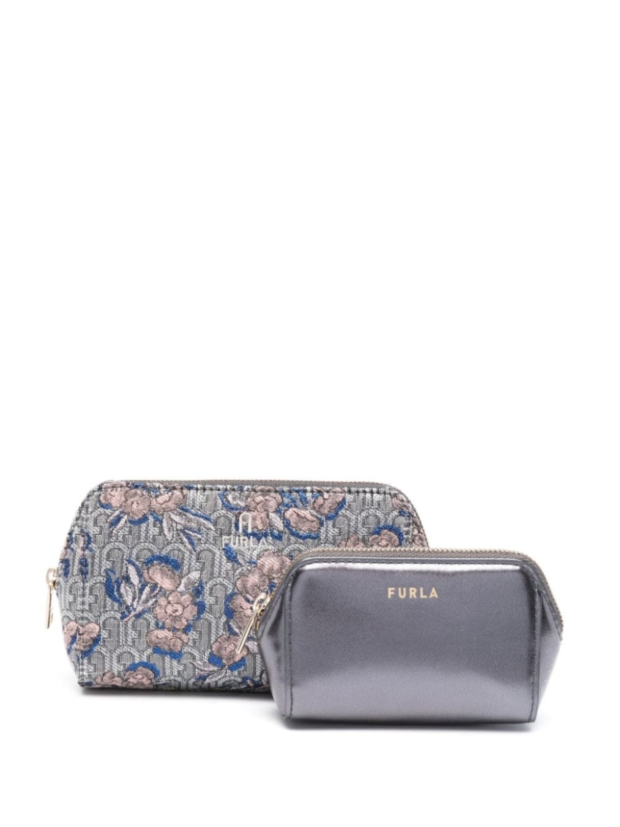 

Жаккардовая косметичка с логотипом Furla, синий