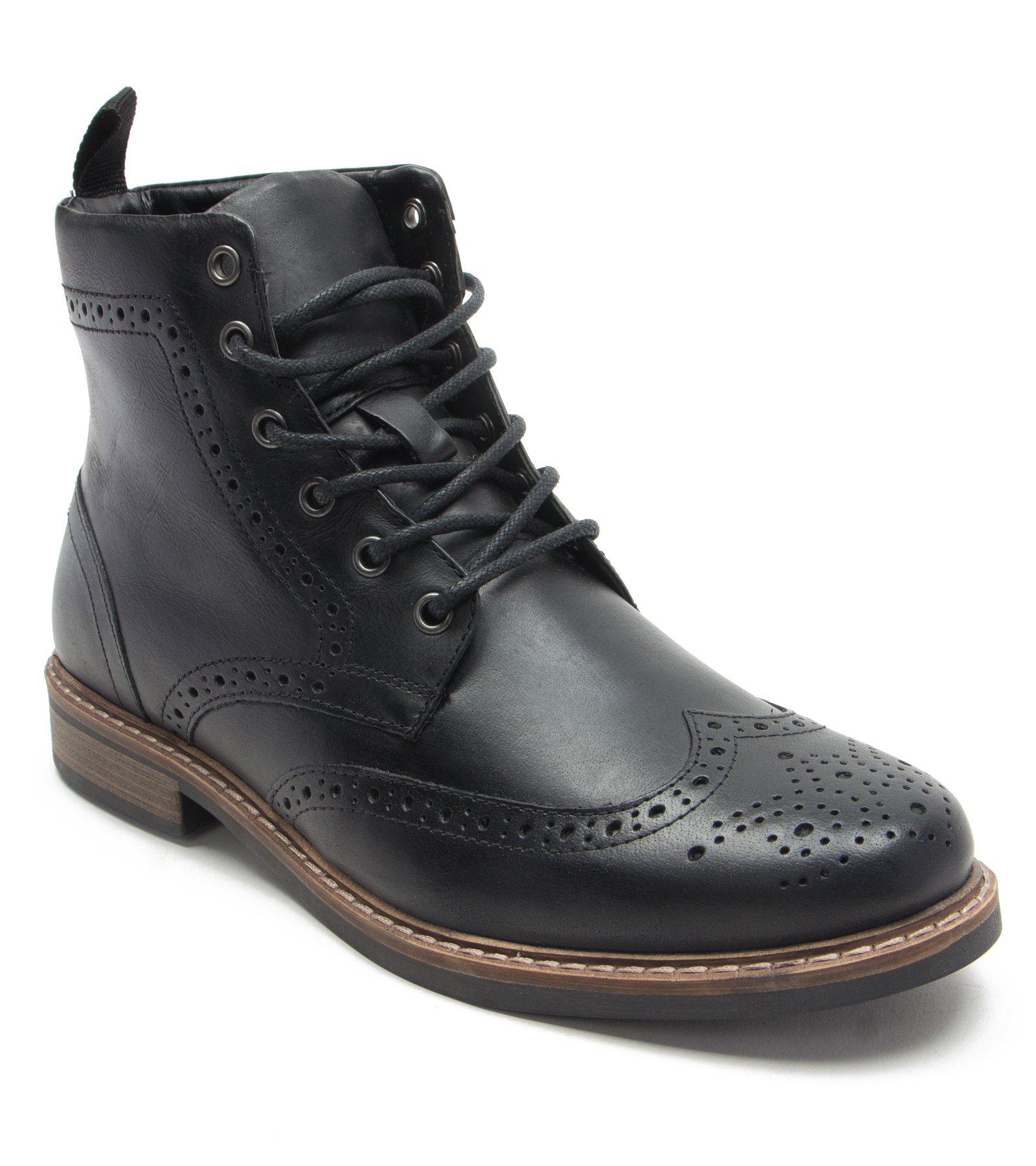 Кожаные ботинки-броги в строгом стиле Dixon до щиколотки Thomas Crick, черный