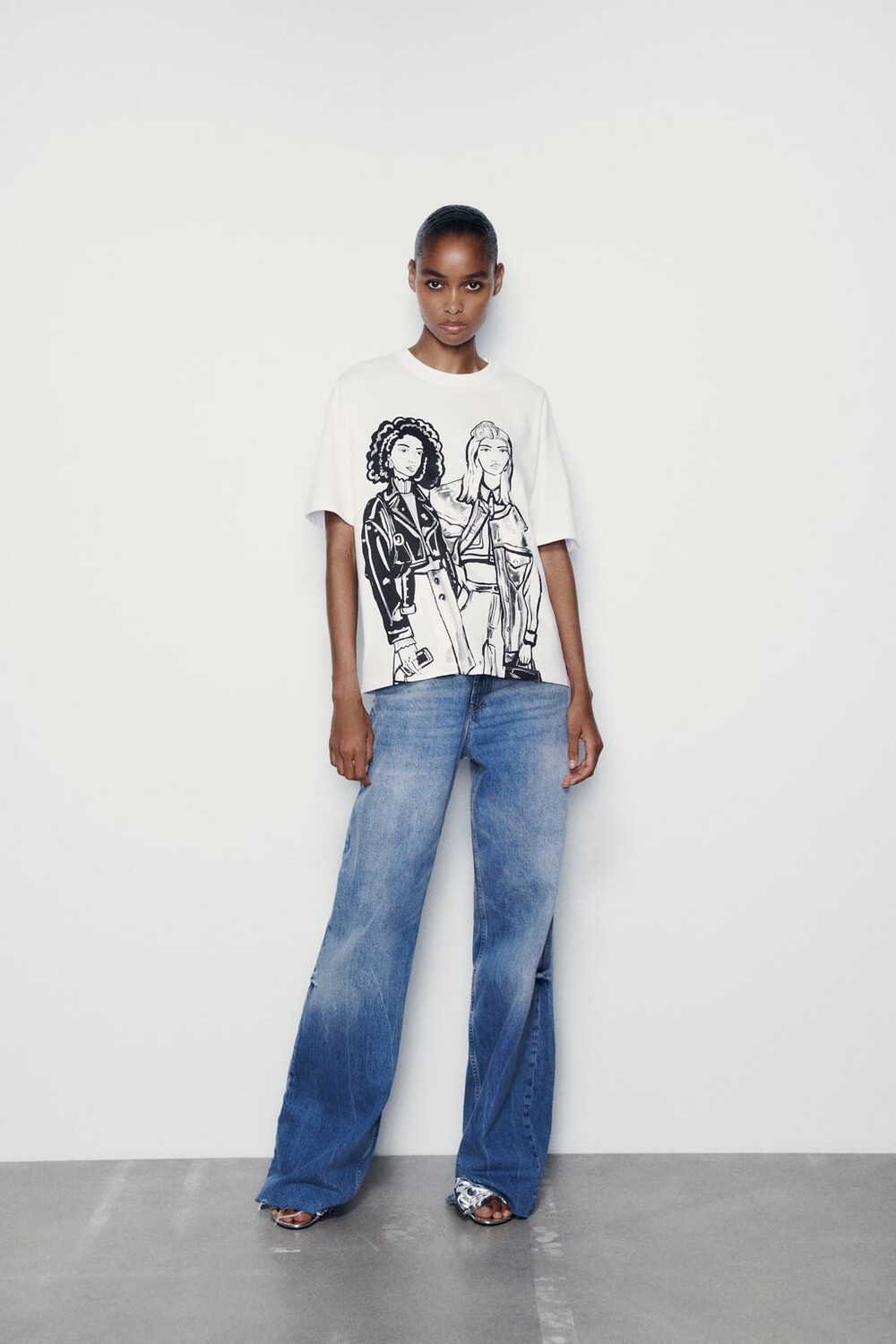 

Футболка для девочек со стразами ZARA, белый