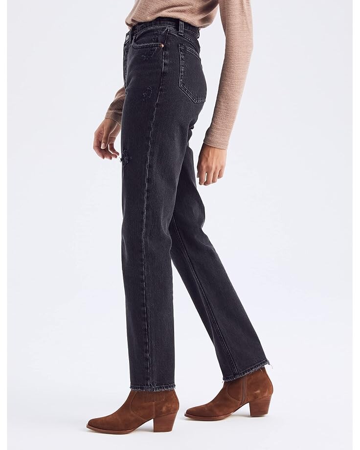 

Джинсы Abercrombie & Fitch High Rise Dad Jeans, цвет Black Destroy