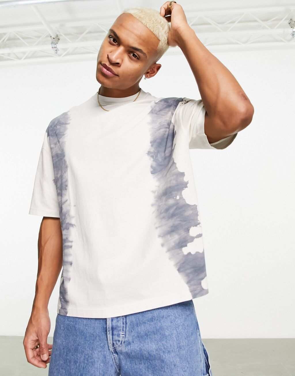 

Черно-белая оверсайз-футболка тай-дай ASOS DESIGN, Черный