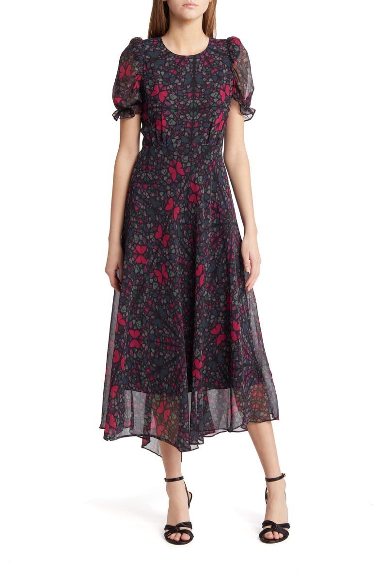 

Платье макси Dania с пышными рукавами и принтом TED BAKER LONDON, черный