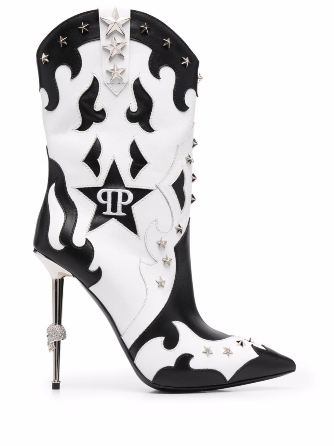 

Philipp Plein ковбойские сапоги с заклепками-звездами, черный