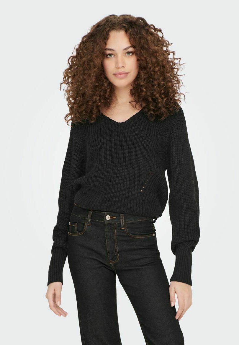 

Свитшот JDY JDYJUSTY L/S V-NECK NOOS, черный