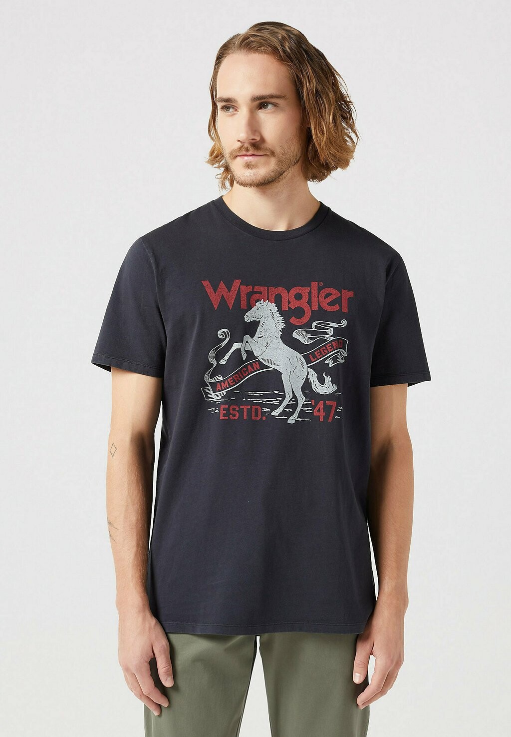 

Футболка с принтом AMERICANA Wrangler, черный металлик