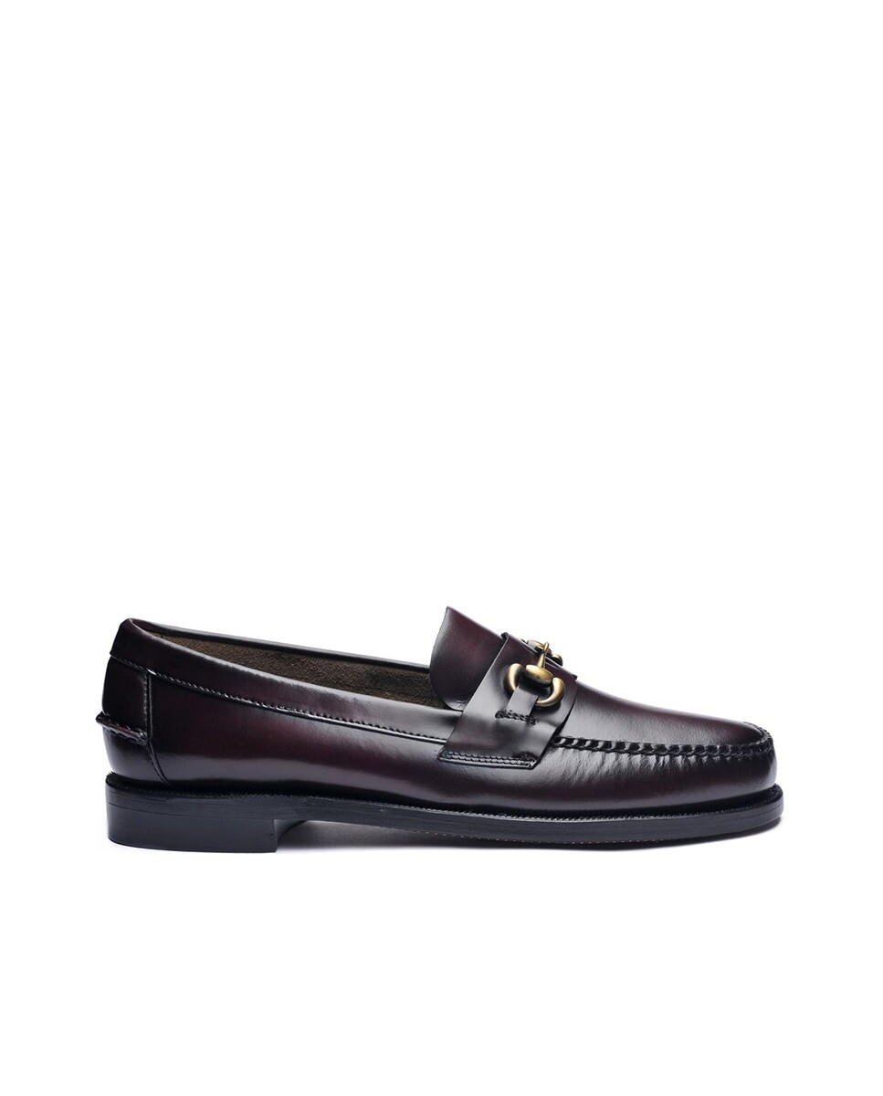 

Мужские бордовые кожаные лоферы с пряжкой Sebago, гранатовый, Красный