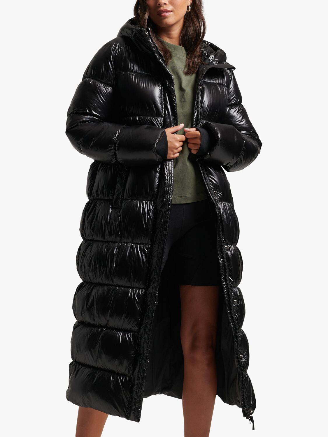 

Длинный пуховик Superdry XPD Sports, черный