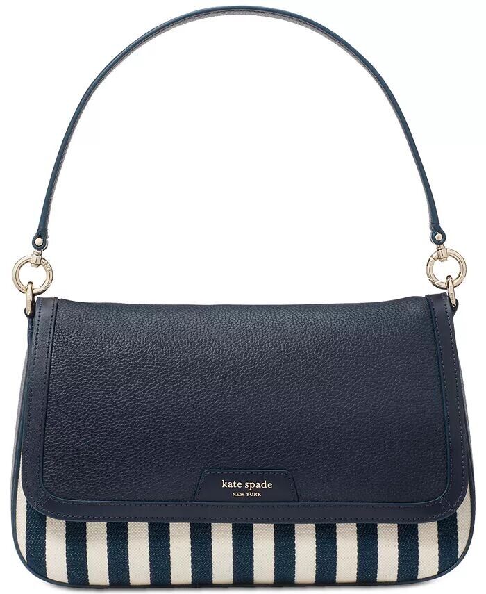 

Маленькая кожаная сумка через плечо Hudson в полоску с клапаном Kate Spade New York, мультиколор
