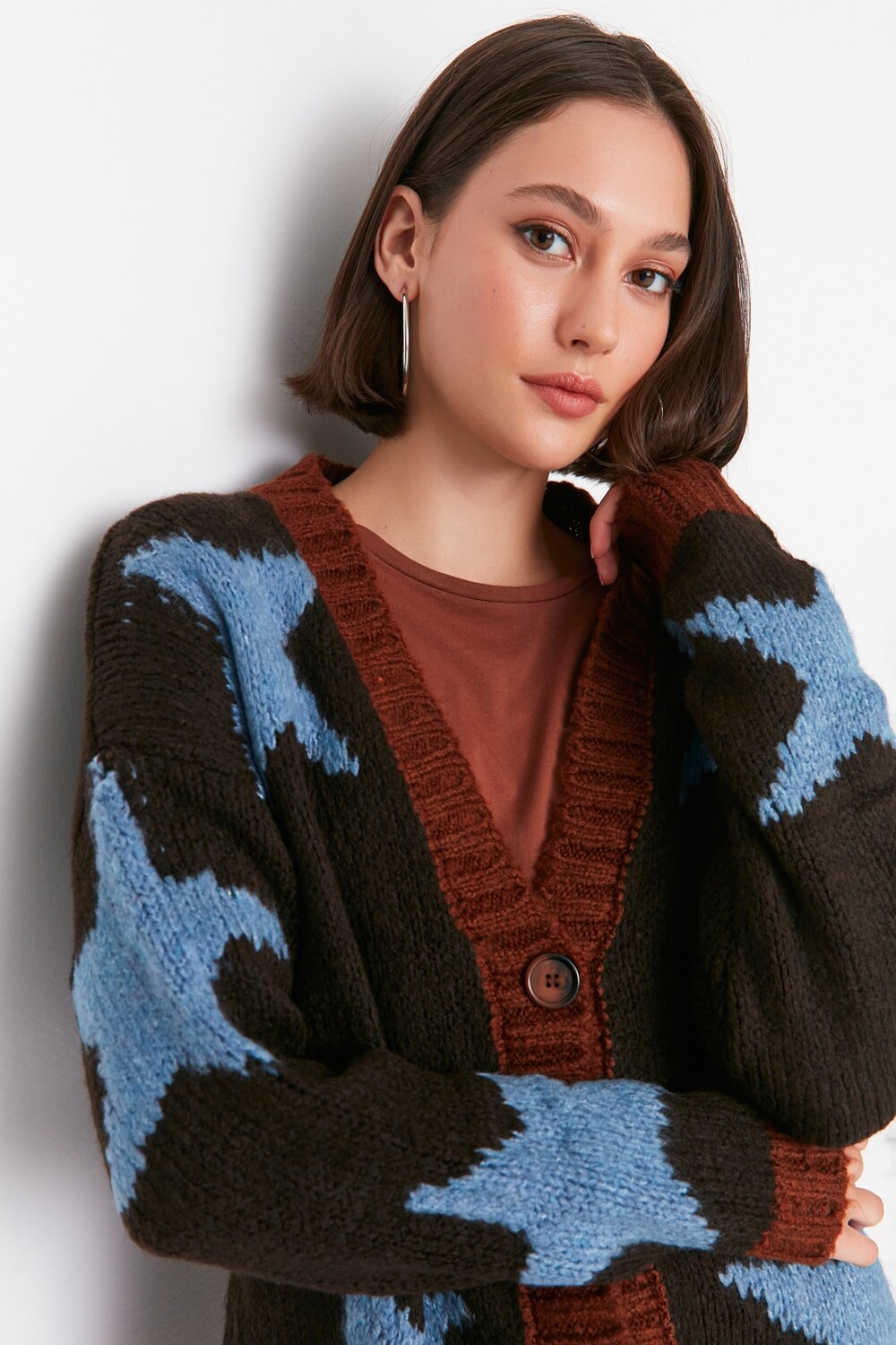 

Кардиган - Оранжевый - Oversize Trendyol