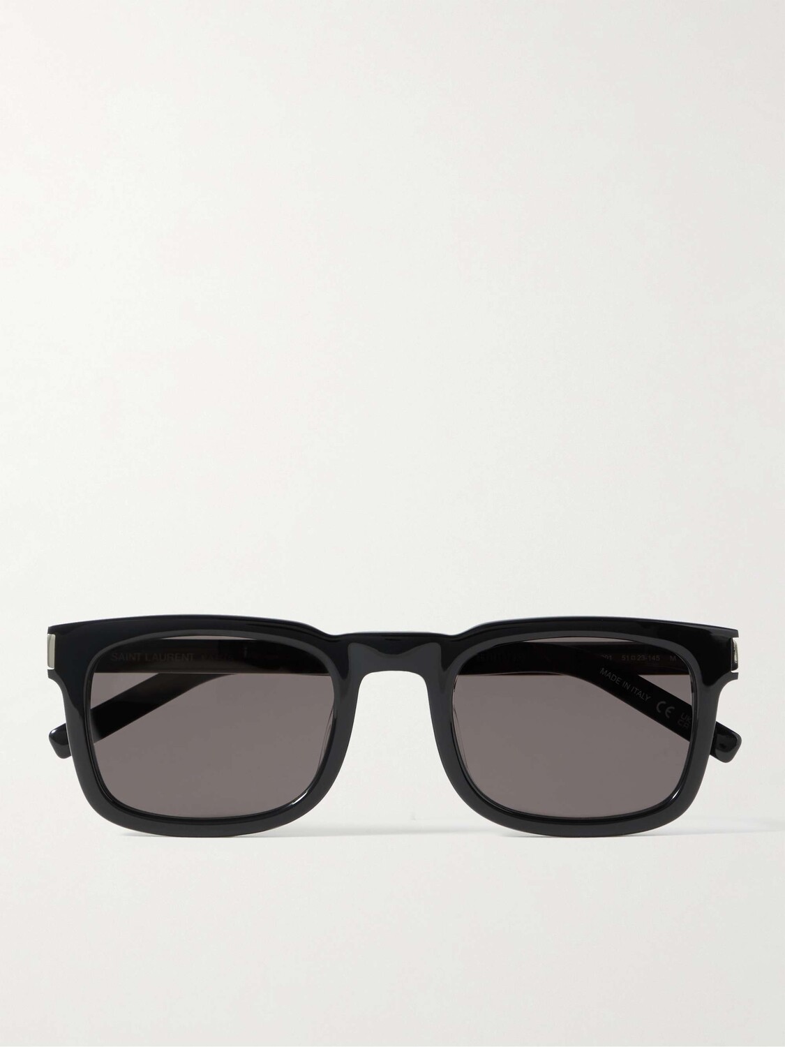 

Солнцезащитные очки в квадратной оправе из ацетата и серебра SAINT LAURENT EYEWEAR, черный