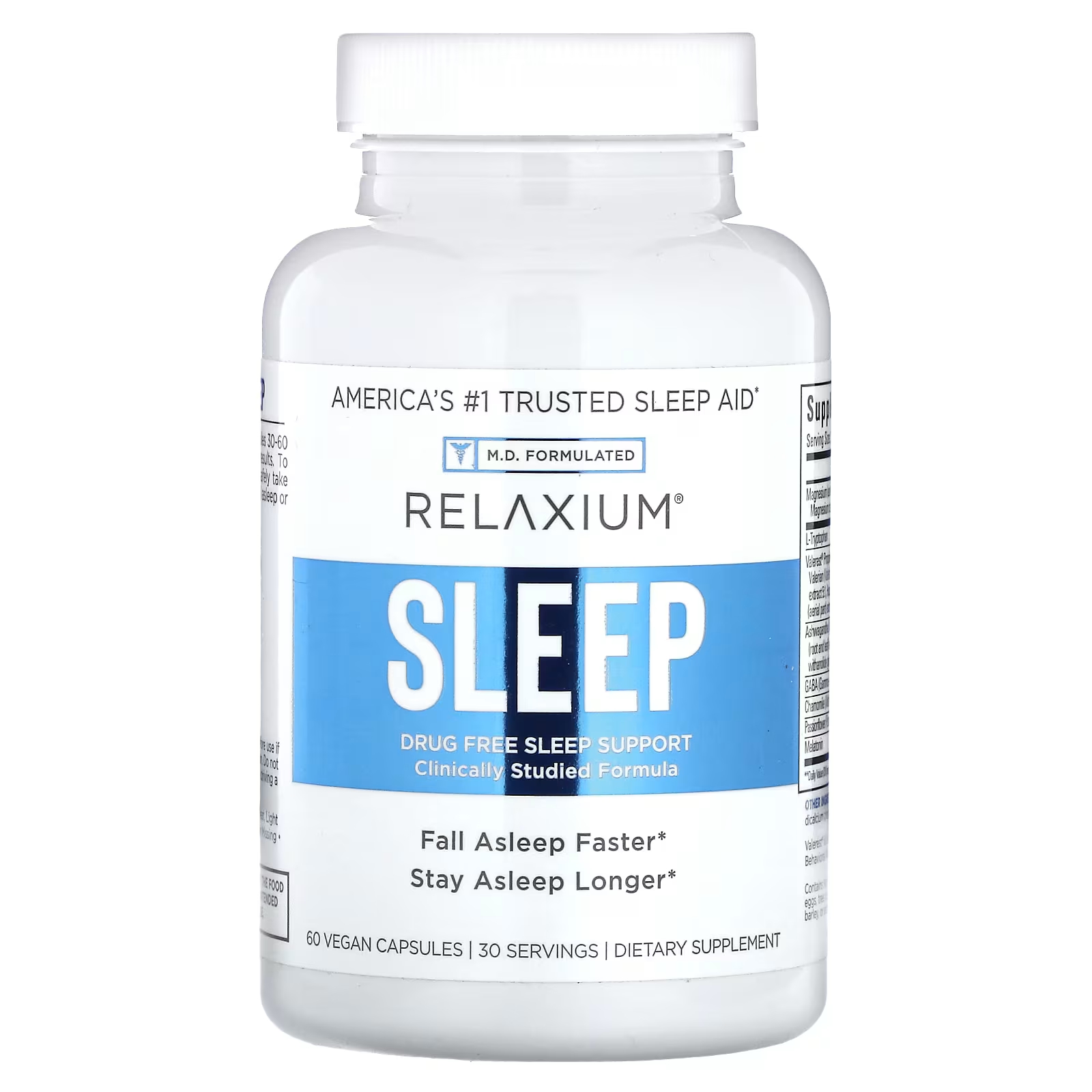Пищевая добавка Relaxium Sleep, 60 капсул пищевая добавка relaxium calm yummy lemon с пробиотиками и пребиотиками 60 жевательных конфет