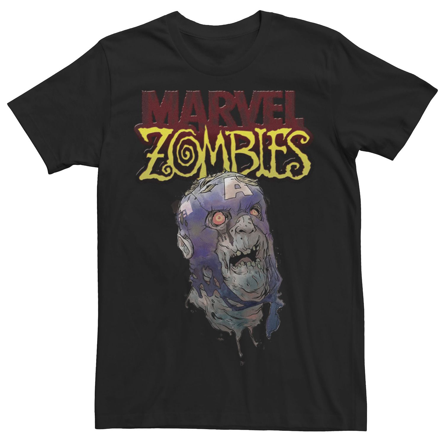 Мужская футболка с изображением головы зомби «Капитан Америка» и «Зомби» Marvel, черный мужская футболка кофе зомби l черный