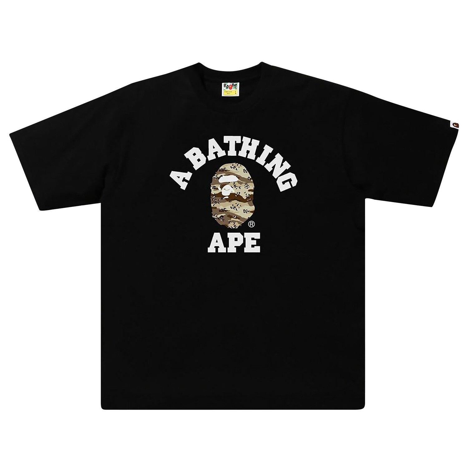 

Свободная футболка BAPE Desert Camo College, цвет черный/бежевый