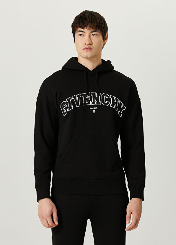 

Черный свитшот с капюшоном и вышитым логотипом Givenchy