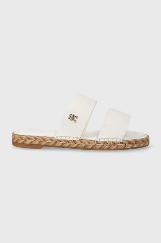 

Кожаные тапочки TH LEATHER FLAT ESP SANDAL Tommy Hilfiger, белый
