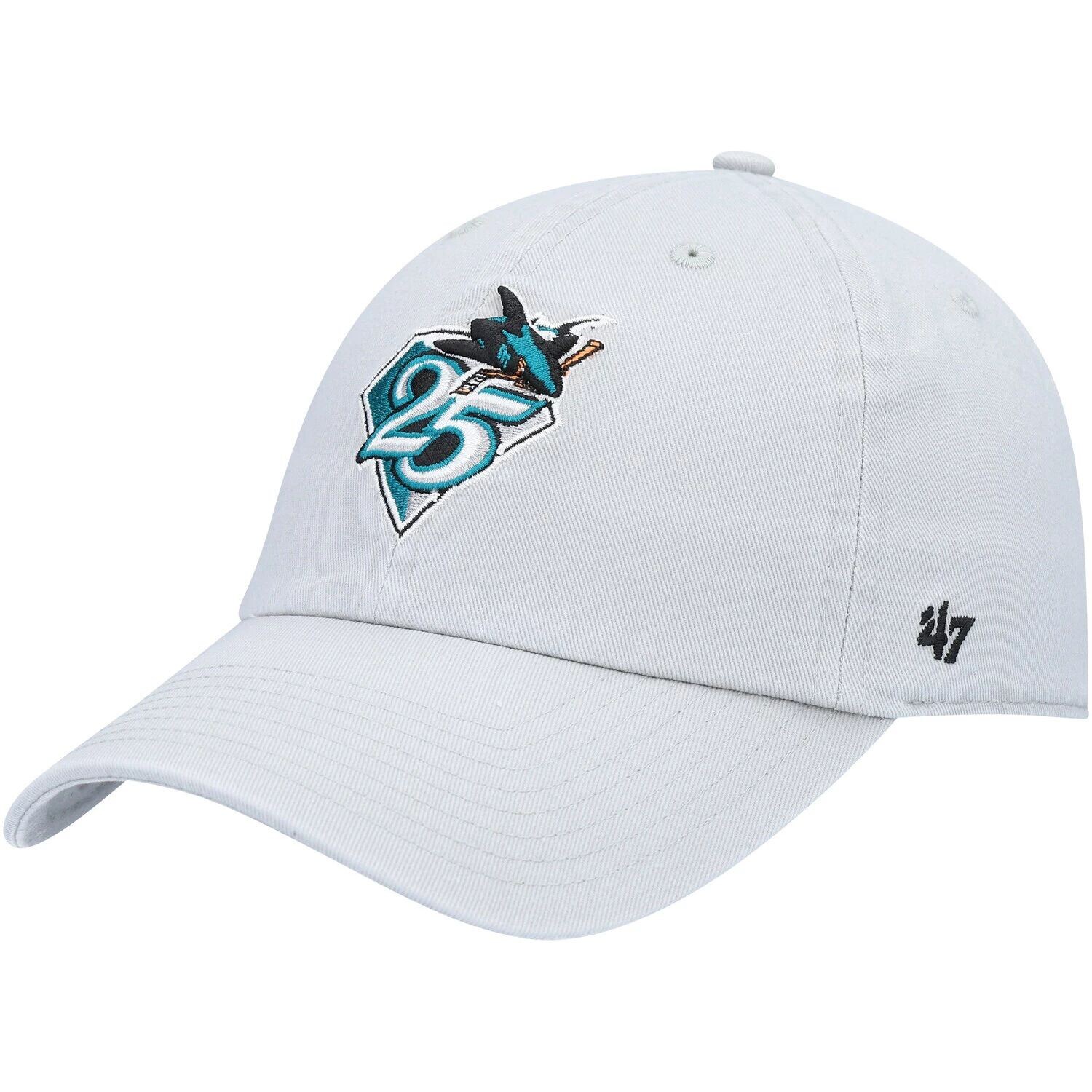

Мужская регулируемая кепка серебристого цвета San Jose Sharks Team Clean Up '47